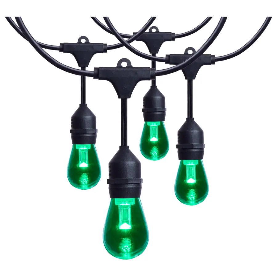 24 Foot LED String Light - 12-S14 Lamps - Medium Base - RGBTW - Infrared Remote - Black - 120 Volt - Image 6