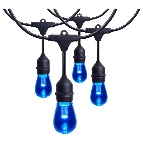 24 Foot LED String Light - 12-S14 Lamps - Medium Base - RGBTW - Infrared Remote - Black - 120 Volt - Image 7