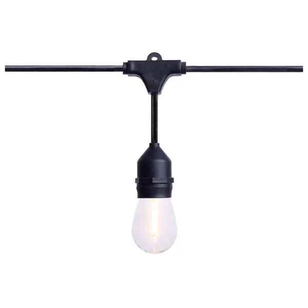 60 Foot LED String Light - 24-S14 Lamps - Medium Base - 2200K CCT - Black - Image 4
