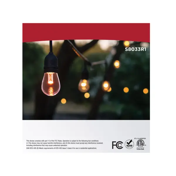 48 Foot LED String Light - 15-S14 Lamps - Medium Base - RGBTW - Infrared Remote - Black - 120 Volt - Image 12