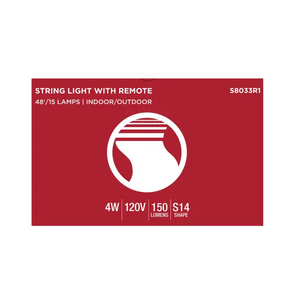 48 Foot LED String Light - 15-S14 Lamps - Medium Base - RGBTW - Infrared Remote - Black - 120 Volt - Image 14