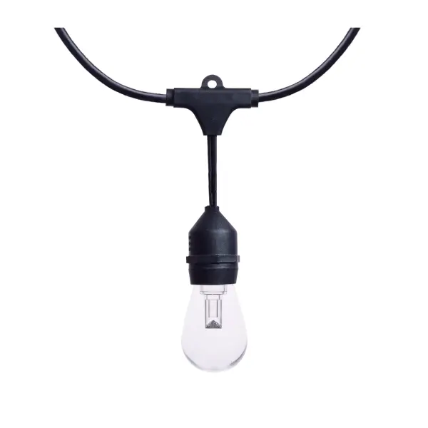 48 Foot LED String Light - 15-S14 Lamps - Medium Base - RGBTW - Infrared Remote - Black - 120 Volt - Image 3