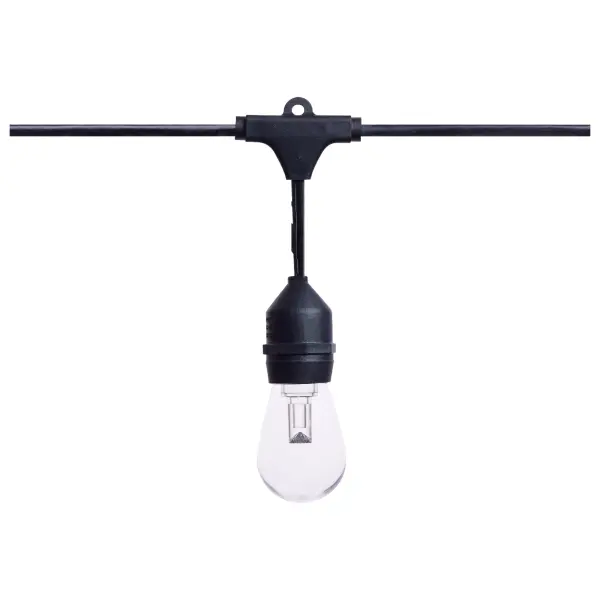 48 Foot LED String Light - 15-S14 Lamps - Medium Base - RGBTW - Infrared Remote - Black - 120 Volt - Image 4