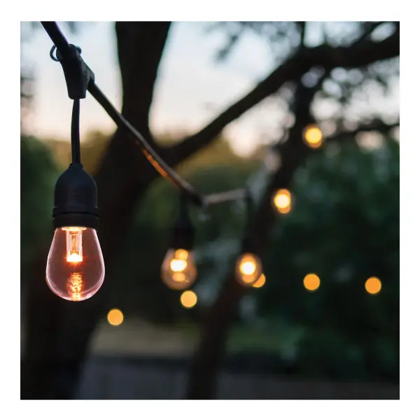 48 Foot LED String Light - 15-S14 Lamps - Medium Base - RGBTW - Infrared Remote - Black - 120 Volt - Image 9