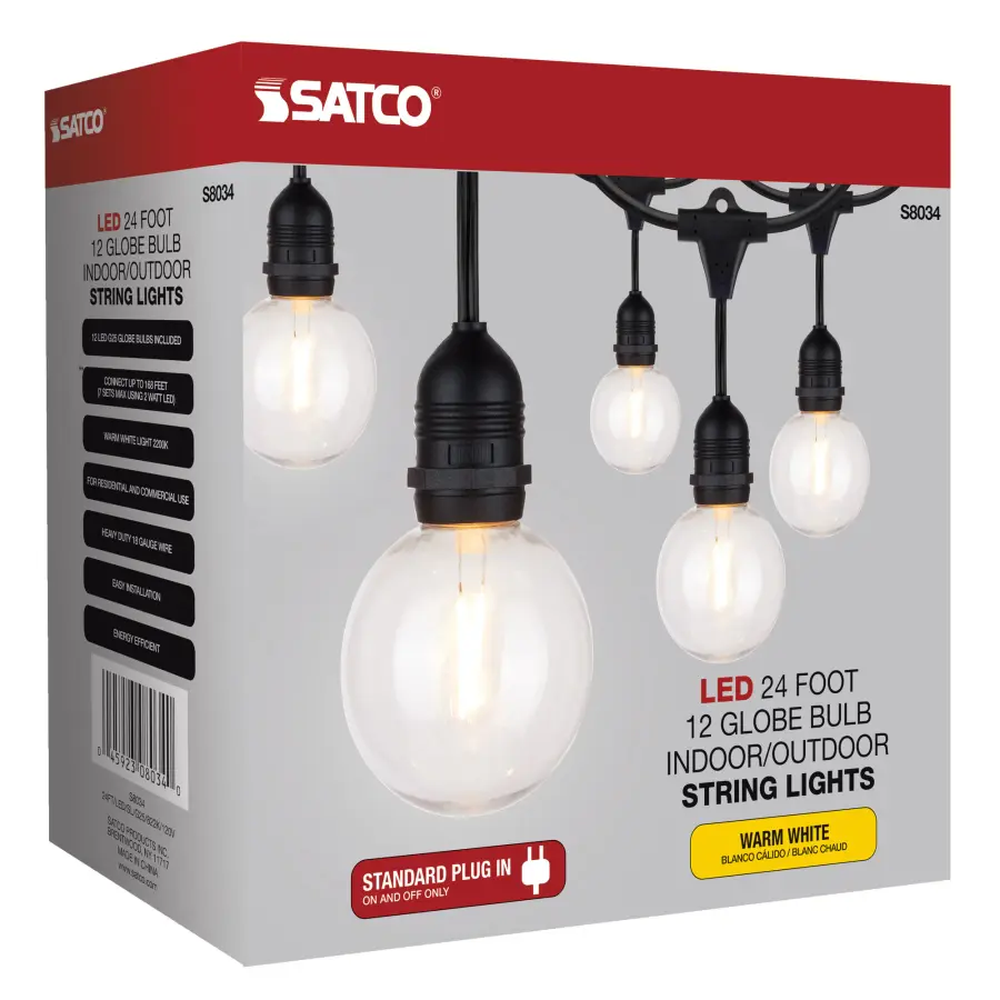 24Ft - LED String Light - Includes 12-G25 bulbs - 2200K - 120 Volts - Image 11