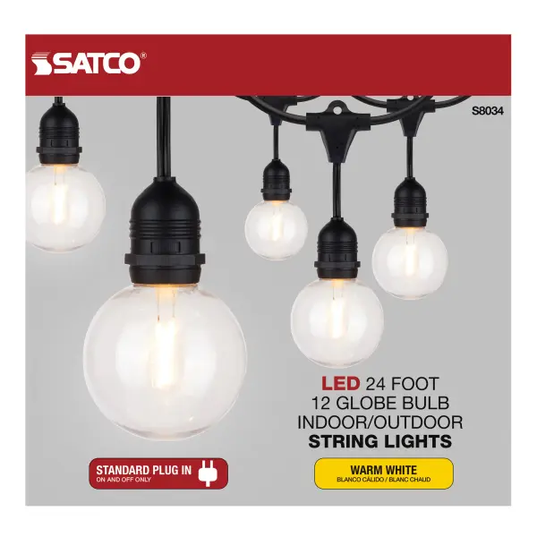 24Ft - LED String Light - Includes 12-G25 bulbs - 2200K - 120 Volts - Image 6