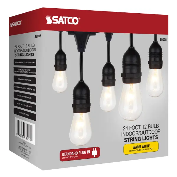 24Ft - Incandescent String Light - Includes 12-S14 bulbs - 120 Volts - Image 11