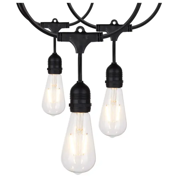 24Ft - LED String Light - 12 Vintage ST19 bulbs Included - 120 Volts - Image 1