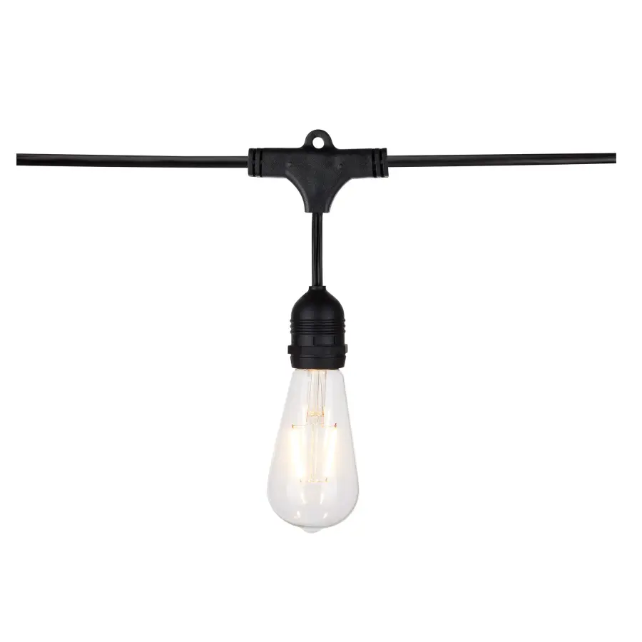 24Ft - LED String Light - 12 Vintage ST19 bulbs Included - 120 Volts - Image 3