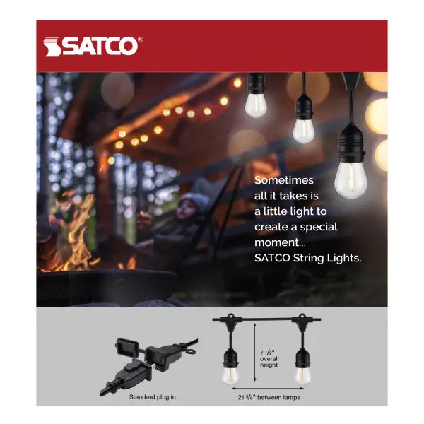 2 Pack - 24Ft - LED String Light - Includes 12-S14 bulbs - 2200K - 120 Volts - Image 7