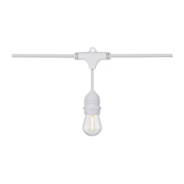 24Ft - LED String Light - Includes 12-S14 bulbs - 2200K - White Cord - Image 3