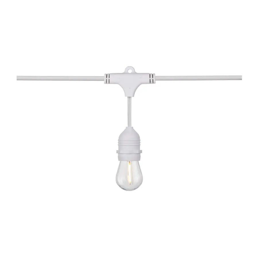 24Ft - LED String Light - Includes 12-S14 bulbs - 2200K - White Cord - Image 3