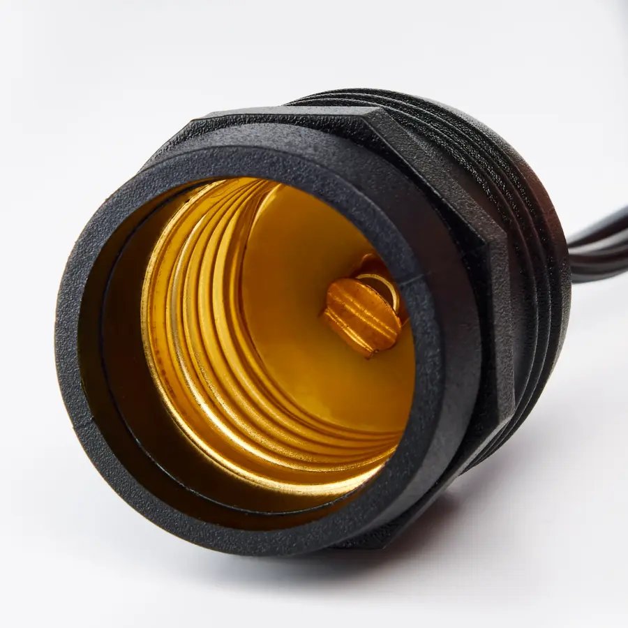 24Ft - LED String Light - 12 Socketed Black Cord and Plug Only - Image 2