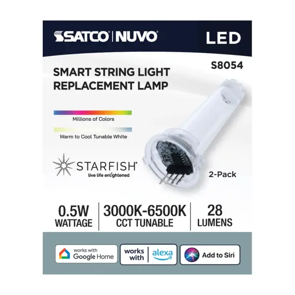 Starfish - 0.5 Watt LED String Light Replacement Lamp - S14 - 4-Pin Base - RGBTW - Clear - 12-24 Volt - 2-Pack - Image 3