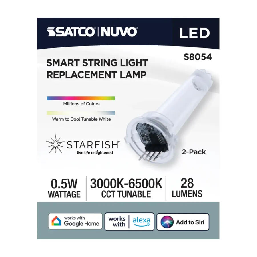 Starfish - 0.5 Watt LED String Light Replacement Lamp - S14 - 4-Pin Base - RGBTW - Clear - 12-24 Volt - 2-Pack - Image 3