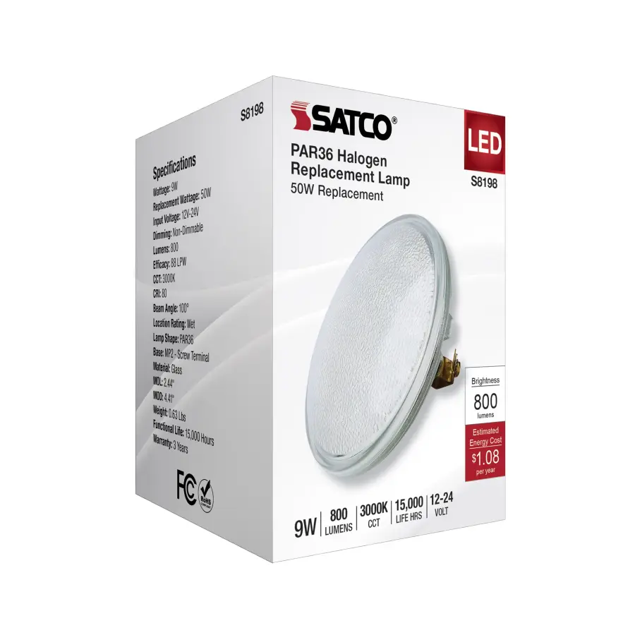9 Watt LED PAR36 - 15K Average rated hours - 3000K - Screw Terminal base - Image 10