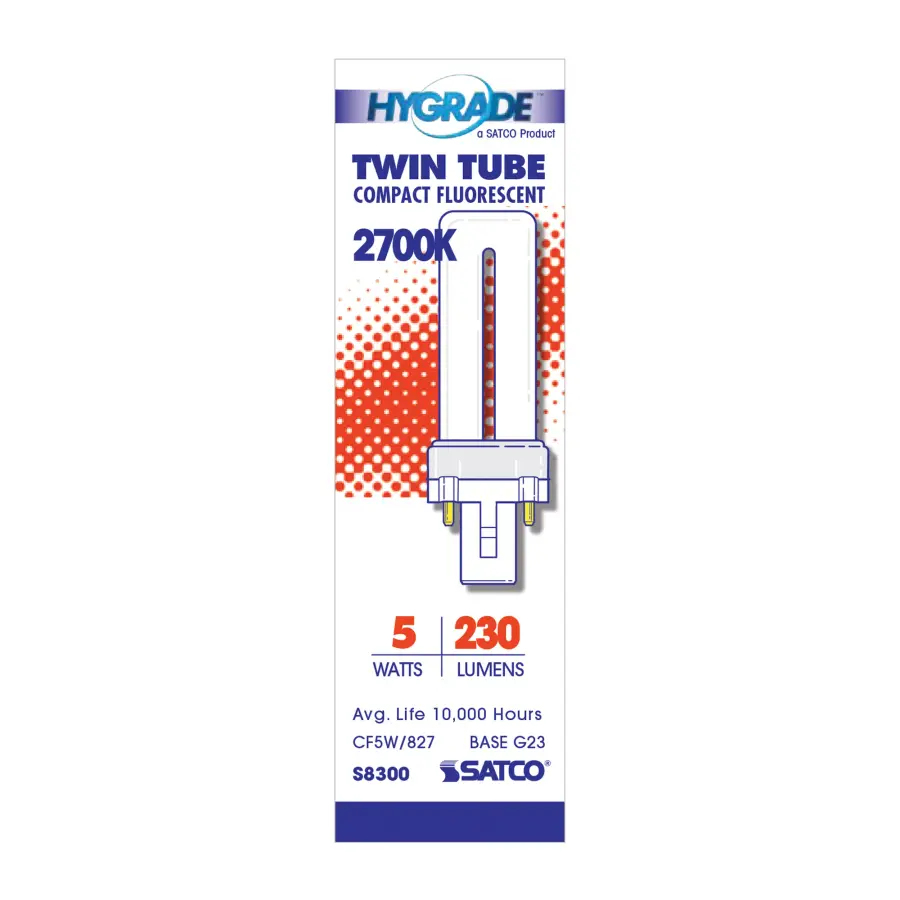 5 Watt - pin-based Compact Fluorescent - 2700K - 82 CRI - G23 base - Image 3