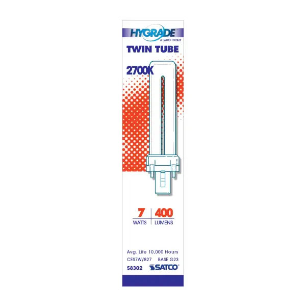 7 Watt - pin-based Compact Fluorescent - 2700K - 82 CRI - G23 base - alternate view