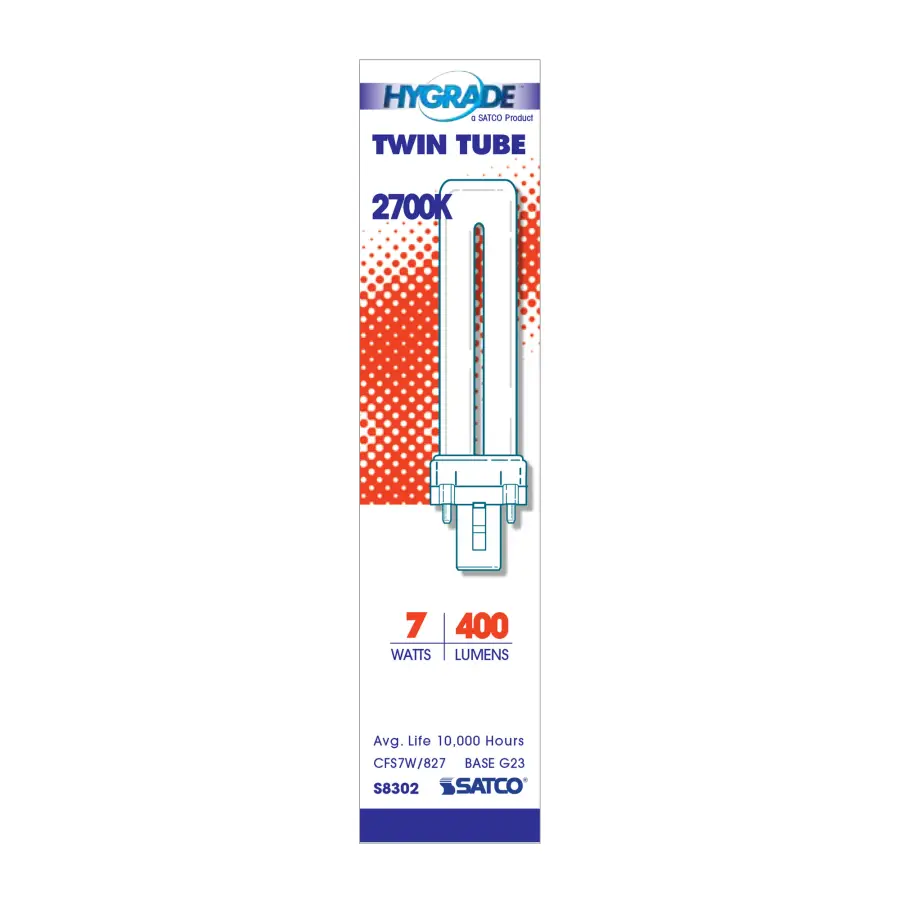 7 Watt - pin-based Compact Fluorescent - 2700K - 82 CRI - G23 base - Image 2