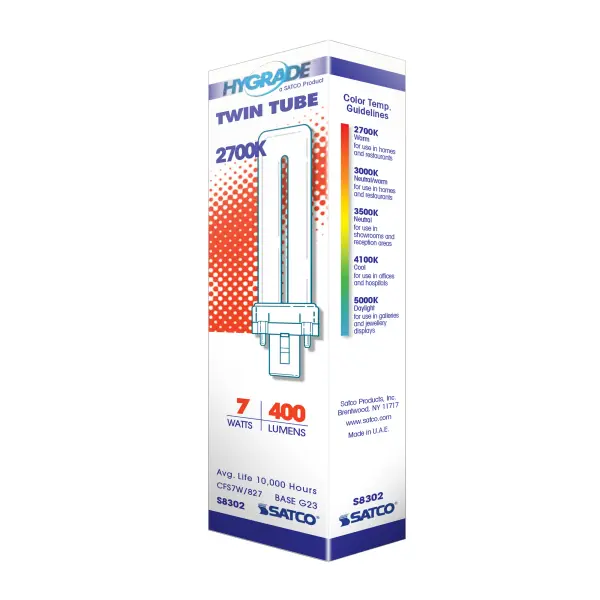 7 Watt - pin-based Compact Fluorescent - 2700K - 82 CRI - G23 base - Image 8