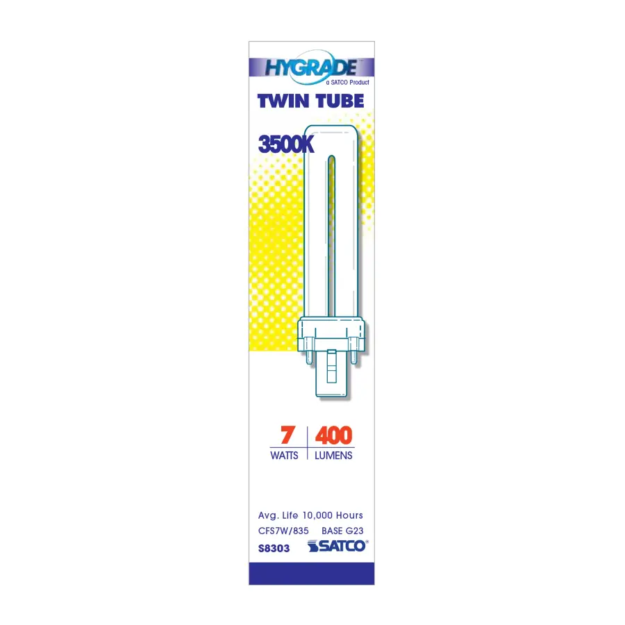 7 Watt - pin-based Compact Fluorescent - 3500K - 82 CRI - G23 base - Image 3