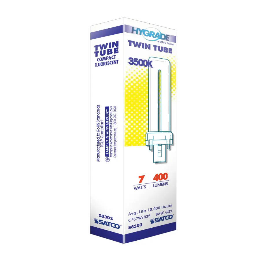 7 Watt - pin-based Compact Fluorescent - 3500K - 82 CRI - G23 base - Image 7