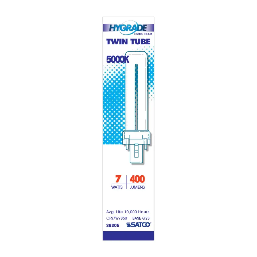 7 Watt - pin-based Compact Fluorescent - 5000K - 82 CRI - G23 base - Image 2