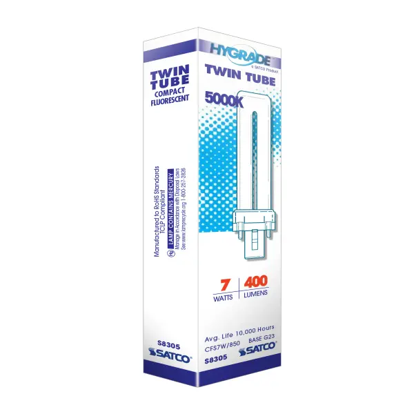 7 Watt - pin-based Compact Fluorescent - 5000K - 82 CRI - G23 base - Image 7