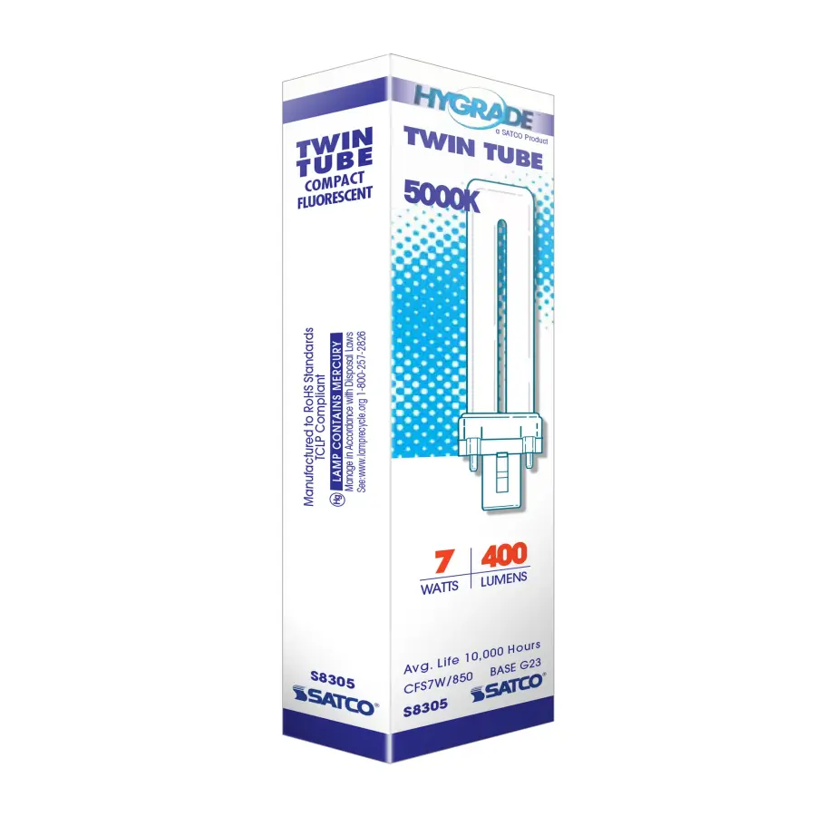7 Watt - pin-based Compact Fluorescent - 5000K - 82 CRI - G23 base - Image 7