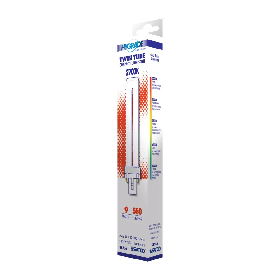 9 Watt - pin-based Compact Fluorescent - 2700K - 82 CRI - G23 base - Image 6