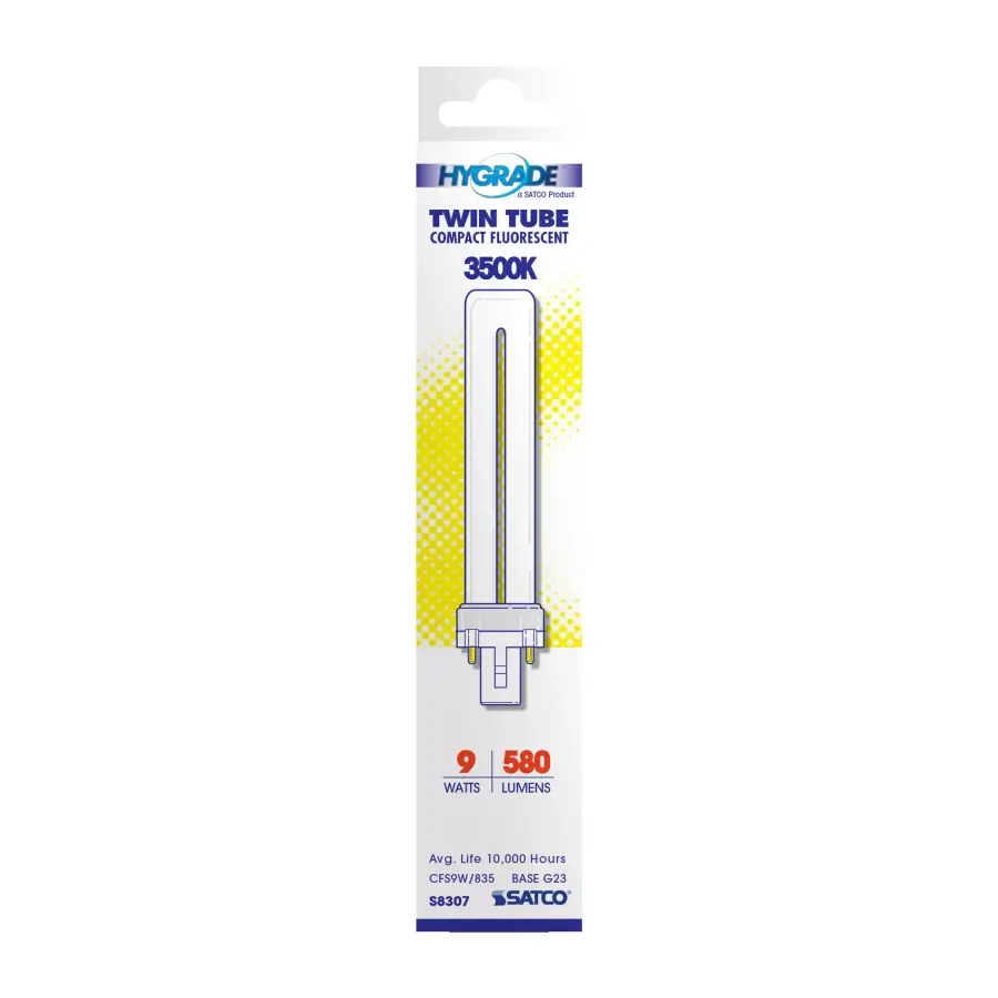 9 Watt - pin-based Compact Fluorescent - 3500K - 82 CRI - G23 base - Image 2