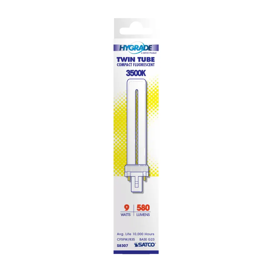 9 Watt - pin-based Compact Fluorescent - 3500K - 82 CRI - G23 base - Image 3