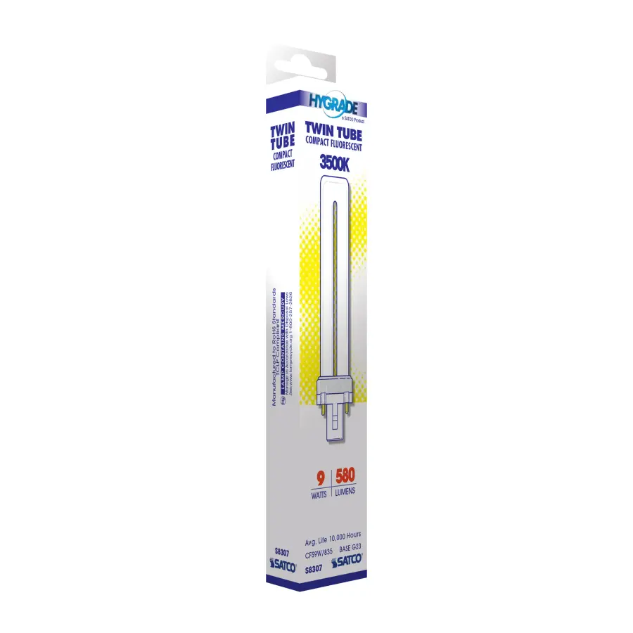 9 Watt - pin-based Compact Fluorescent - 3500K - 82 CRI - G23 base - Image 7