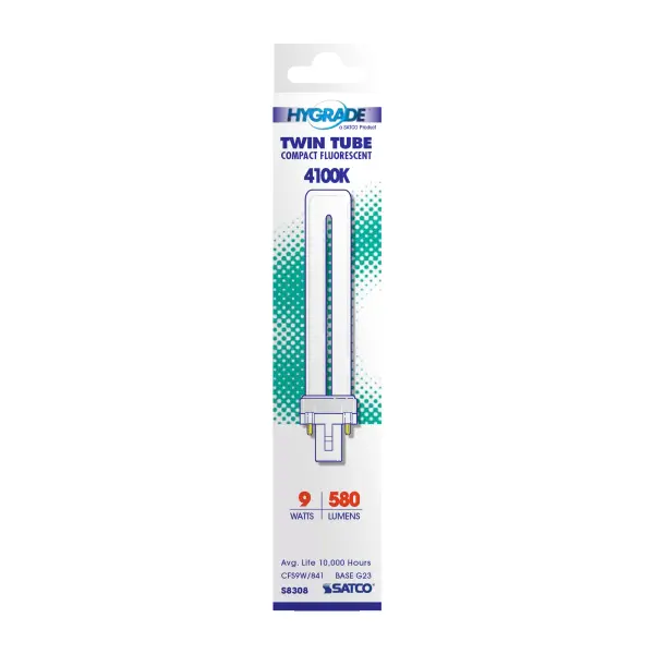 9 Watt - pin-based Compact Fluorescent - 4100K - 82 CRI - G23 base - Image 3