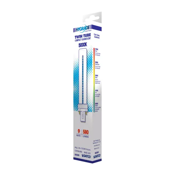 9 Watt - pin-based Compact Fluorescent - 5000K - 82 CRI - G23 base - Image 6