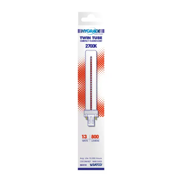13 Watt - pin-based Compact Fluorescent - 2700K - 82 CRI - GX23 base - Image 3