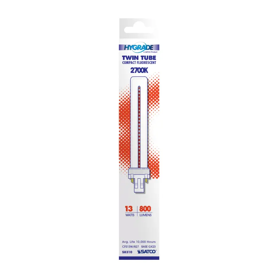 13 Watt - pin-based Compact Fluorescent - 2700K - 82 CRI - GX23 base - Image 3