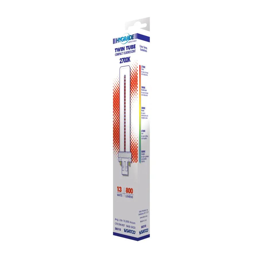 13 Watt - pin-based Compact Fluorescent - 2700K - 82 CRI - GX23 base - Image 6