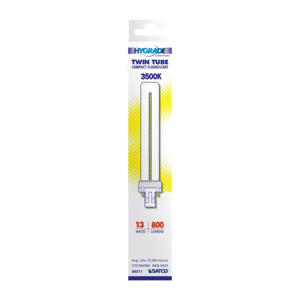 13 Watt - pin-based Compact Fluorescent - 3500K - 82 CRI - GX23 base - Image 4
