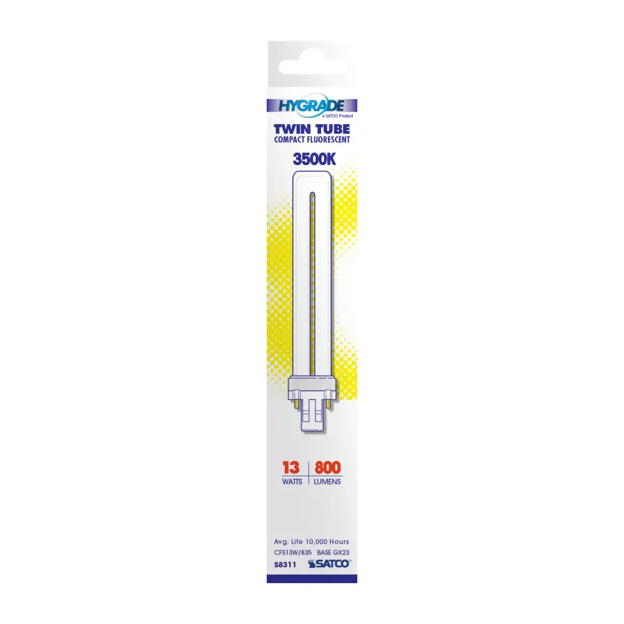 13 Watt - pin-based Compact Fluorescent - 3500K - 82 CRI - GX23 base - Image 4
