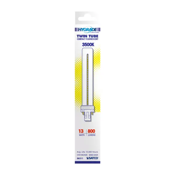 13 Watt - pin-based Compact Fluorescent - 3500K - 82 CRI - GX23 base - Image 5
