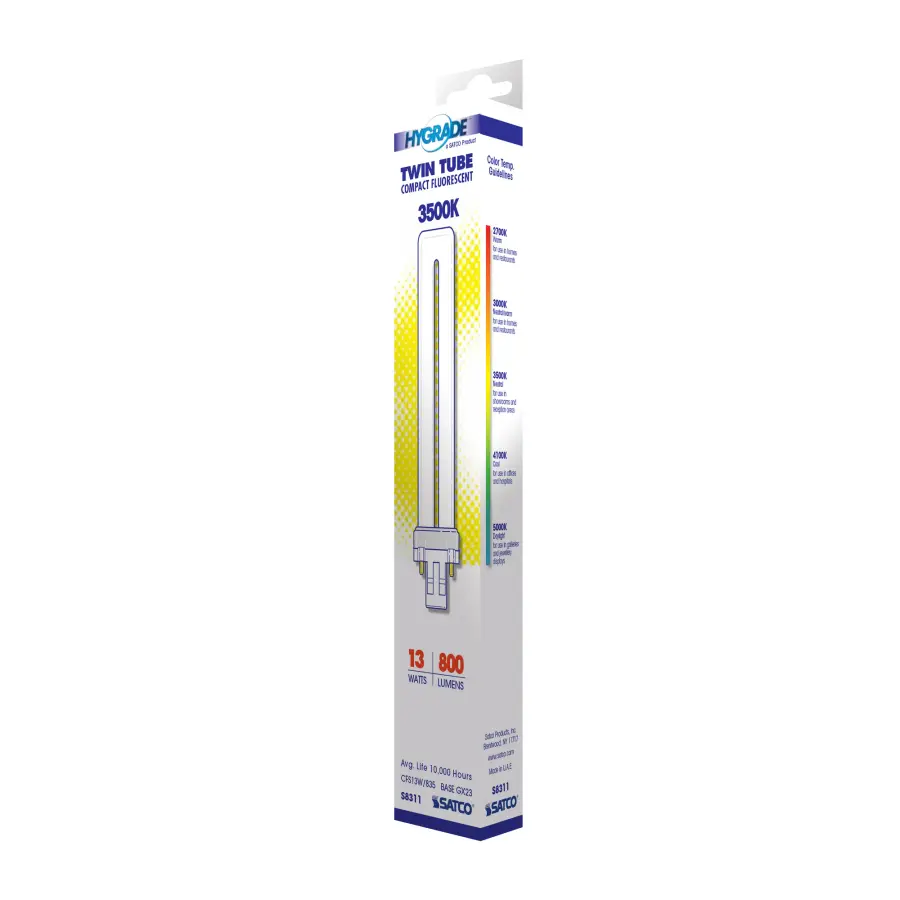 13 Watt - pin-based Compact Fluorescent - 3500K - 82 CRI - GX23 base - Image 9