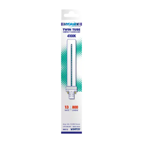 13 Watt - pin-based Compact Fluorescent - 4100K - 82 CRI - GX23 base - alternate view
