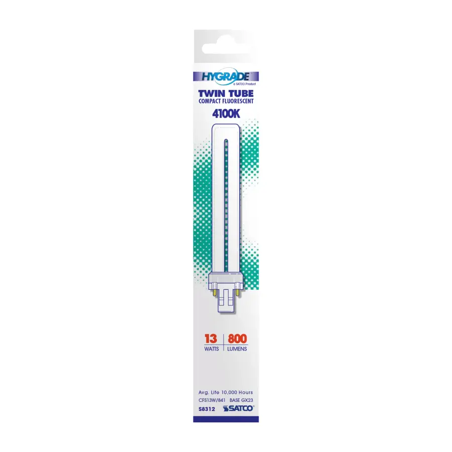 13 Watt - pin-based Compact Fluorescent - 4100K - 82 CRI - GX23 base - Image 2