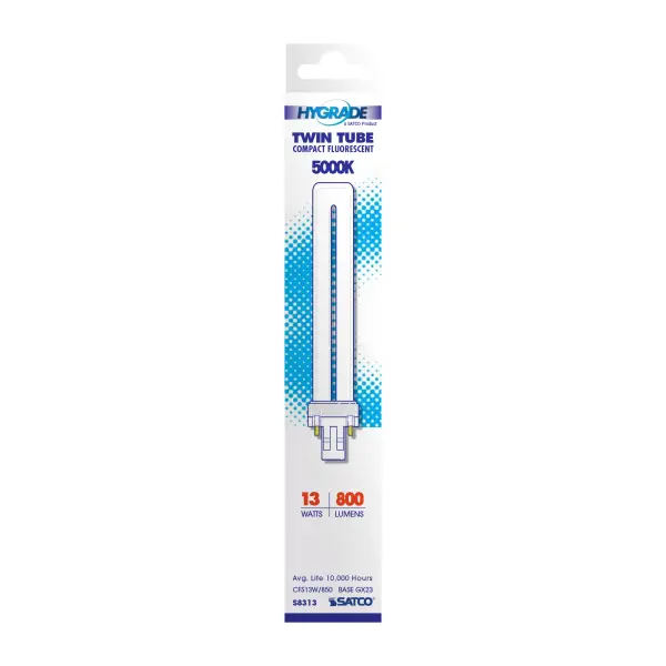 13 Watt - pin-based Compact Fluorescent - 5000K - 82 CRI - GX23 base - alternate view
