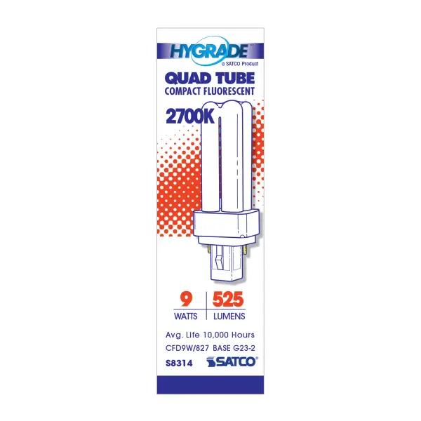 9 Watt - pin-based Double Twin Compact Fluorescent - 2700K - 82 CRI - G23-2 base - Image 3