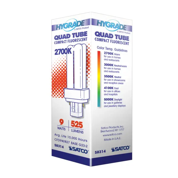9 Watt - pin-based Double Twin Compact Fluorescent - 2700K - 82 CRI - G23-2 base - Image 8