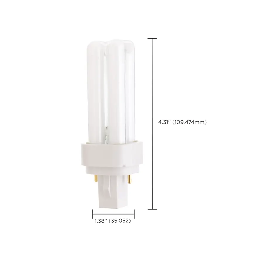 9 Watt - pin-based Double Twin Compact Fluorescent - 2700K - 82 CRI - G23-2 base - Image 9
