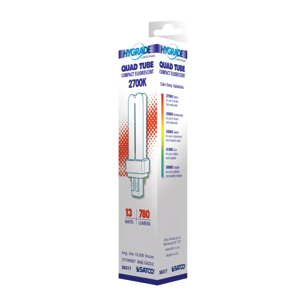 13 Watt - pin-based Compact Fluorescent - 2700K - 82 CRI - GX23-2 base - Image 9
