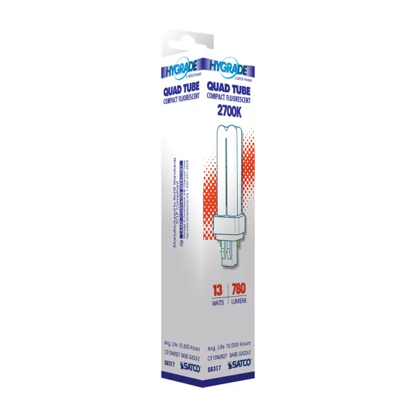 13 Watt - pin-based Compact Fluorescent - 2700K - 82 CRI - GX23-2 base - Image 10